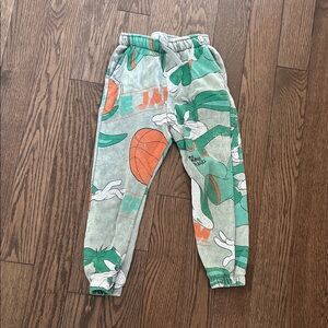 Zara Kids Green and Orange Cartoon Joggers